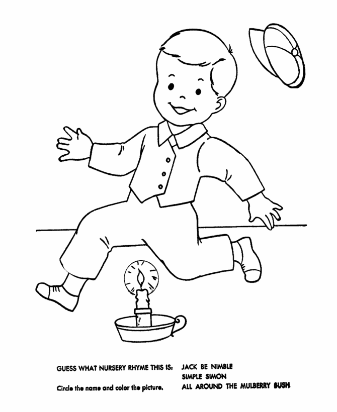jack be nimble nursery rhyme coloring pages - photo #1