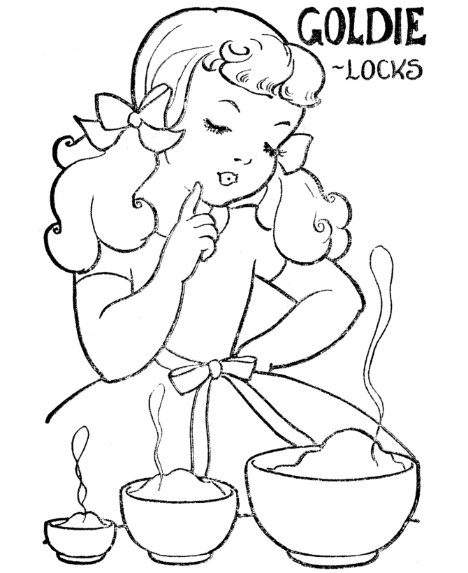 Goldielocks Story Character Coloring page