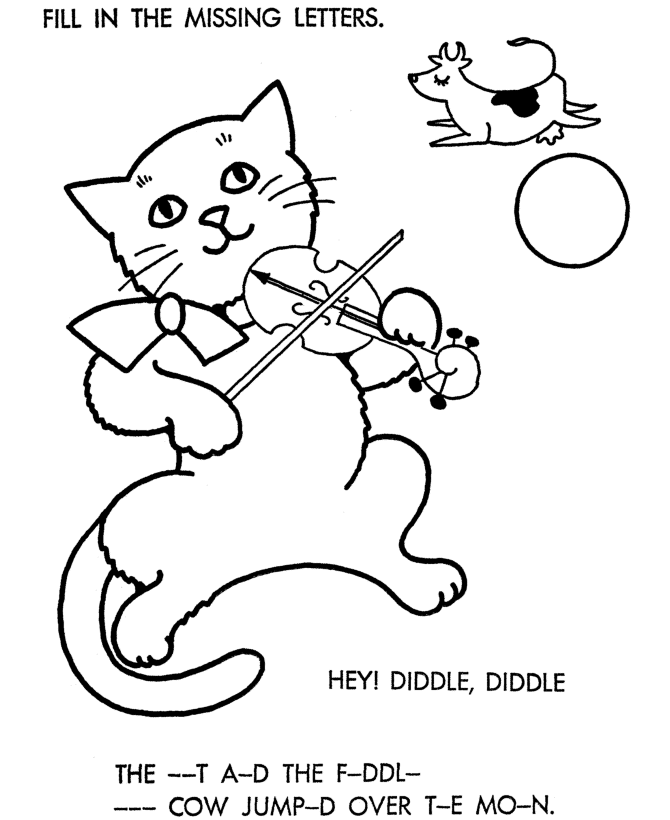 Hey Diddle Diddle Coloring page
