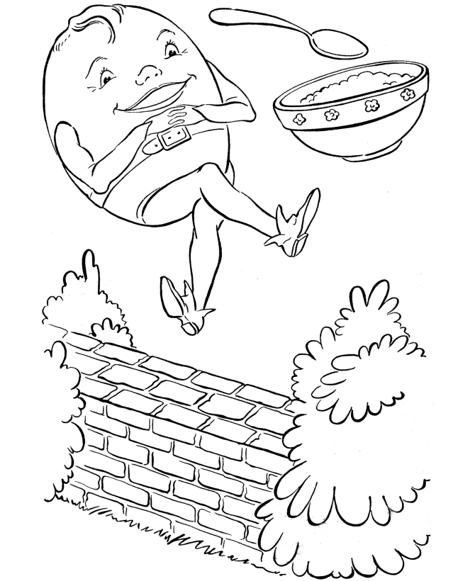 Humpty Dumpty  Nursery Rhyme Coloring page