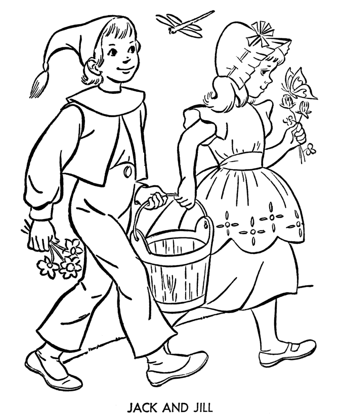 jack and jill coloring pages - photo #1