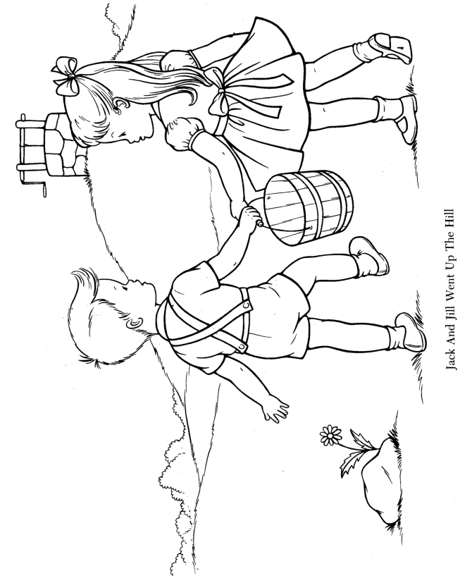 Jack and Jill Nursery Rhyme Coloring page