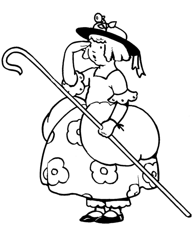 Little Bo Peep Story Character Coloring page