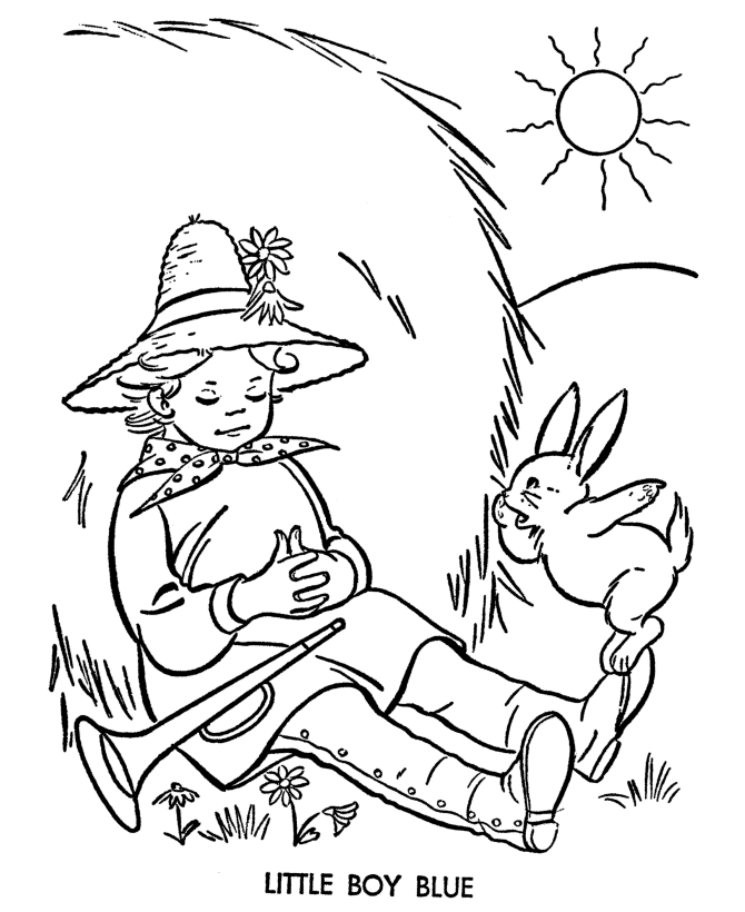 Little Boy Blue Story Character Coloring page