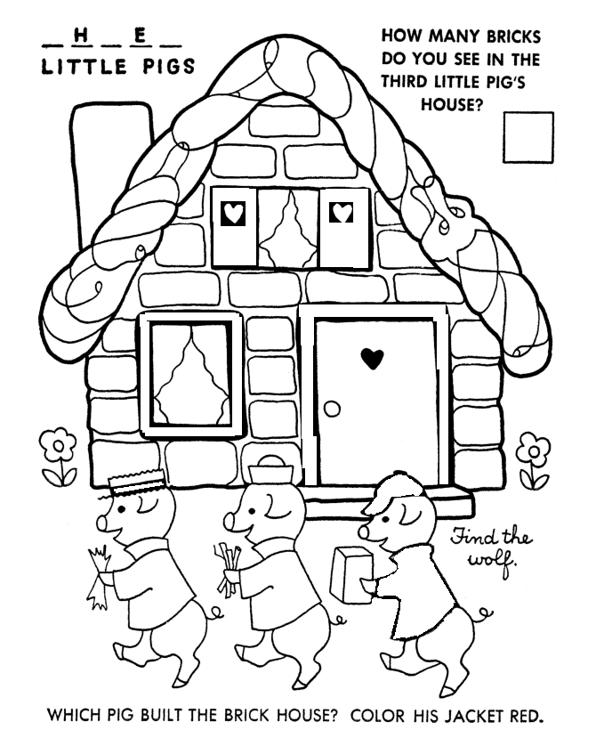 Three Little Pigs Character Coloring page
