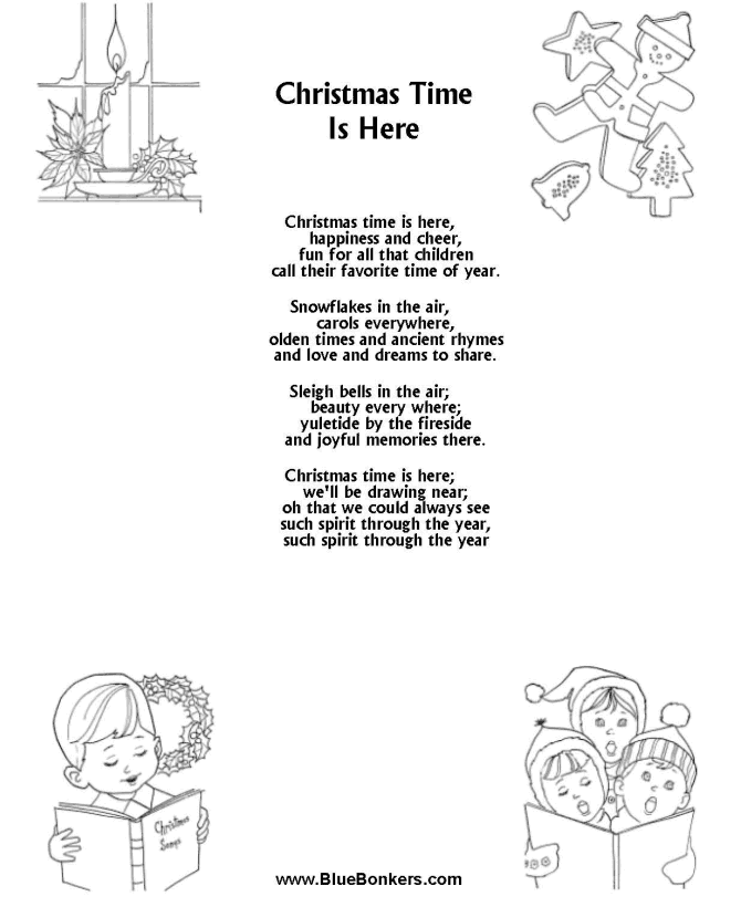 BlueBonkers: Christmas Time is Here, Free Printable Christmas Carol Lyrics Sheets : Favorite ...