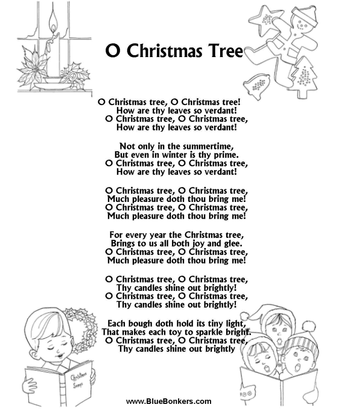 BlueBonkers: O Christmas Tree Free Printable Christmas Carol Lyrics Sheets : Favorite Christmas ...