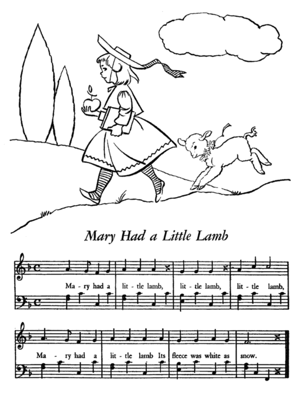 BlueBonkers Mary Had A Little Lamb Free Printable Nursery Rhymes 