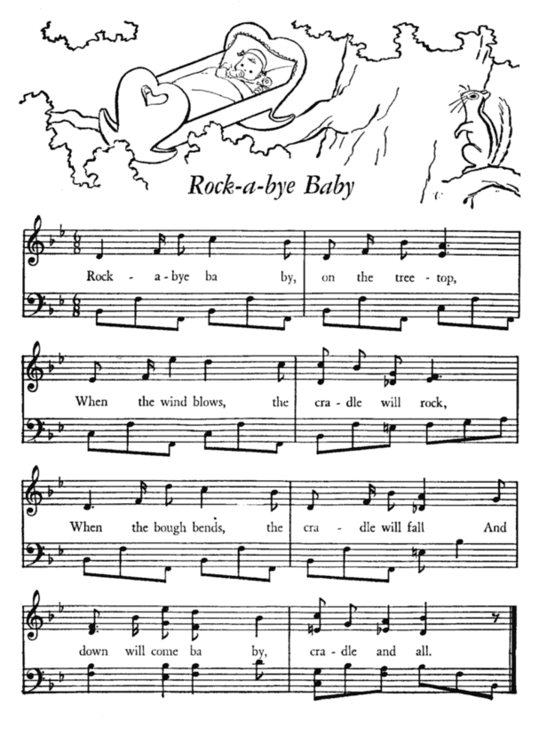 Printable Nursery Rhymes Lyrics sheet