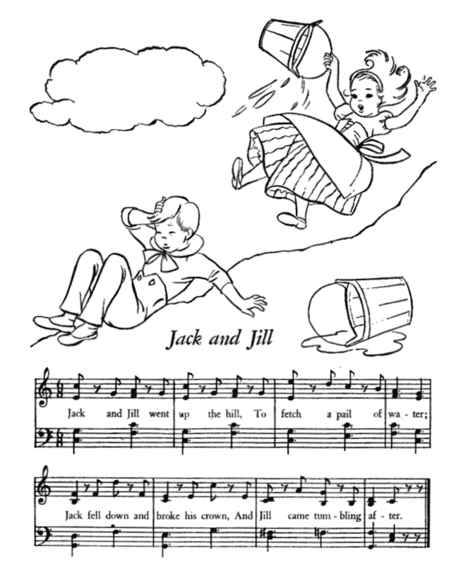 Printable Nursery Rhymes Lyrics sheet