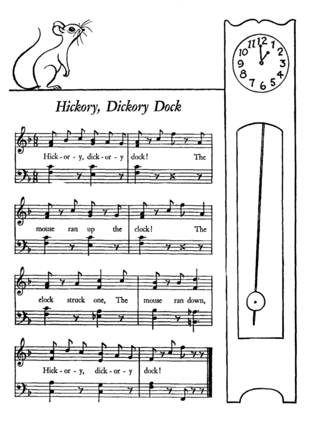 BlueBonkers: Hickory Dickory Dock, Free Printable Nursery Rhymes Lyrics